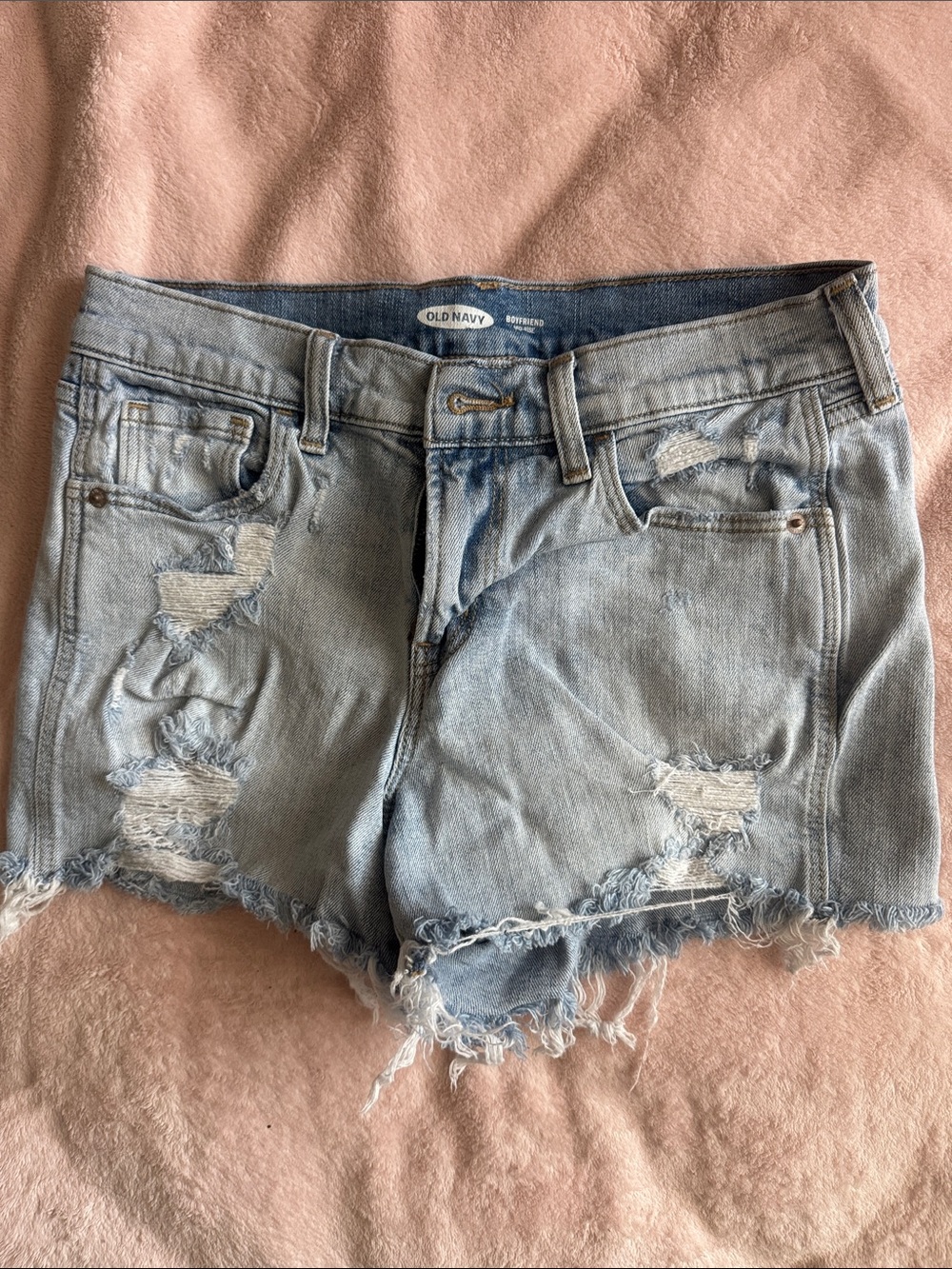 Old Navy Light Blue Distressed Denim Shorts